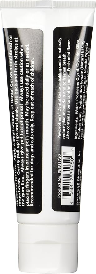 Ryan’s Pet Supplies Paw Brothers Mint Flavor Dental Gel, Baking Soda Formula, Fresh Breath Dental Care Gel, for Dogs and Cats, Made in The USA, 4 Ounces