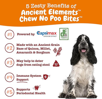 Zesty Paws Chew No Poo Bites for Dogs - Stool Eating Deterrent Soft Chews for Dogs - Gut, Periodontal & Immune System Support - Premium DE111 Bacillus subtilis Probiotic - AE Bison - 90 Count
