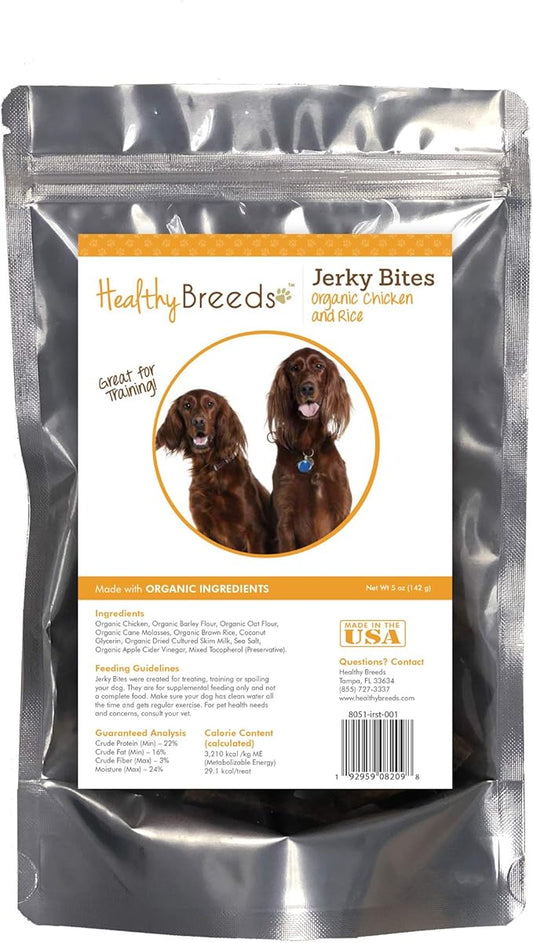 Healthy Breeds Irish Setter Jerky Bites Chicken & Rice Recipe Dog Treats 5 oz