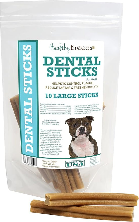 Healthy Breeds Staffordshire Bull Terrier Dental Sticks Large 10 Count