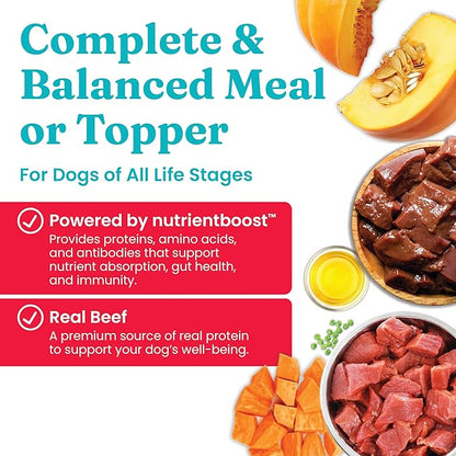 Solid Gold Air Dried Dog Food Toppers for Picky Eaters - Healthy Dog Treats Made with Real Beef to Serve as Meal Topper or Dog Treat - Supports Muscle Growth, Immunity, and Healthy Digestion - 2 LB