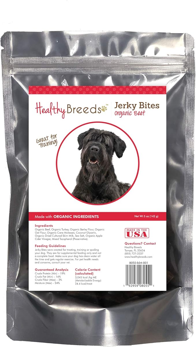Healthy Breeds Black Russian Terrier Jerky Bites Beef Recipe Dog Treats 5 oz