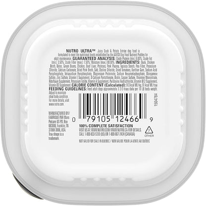 NUTRO ULTRA Grain Free Adult Soft Wet Dog Food Filets in Gravy Juicy Duck & Potato Entrée With Green Beans, 3.5 oz. Trays, Pack of 24