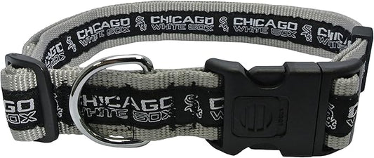MLB Chicago White Sox Licensed PET COLLAR- Heavy-Duty, Strong, and Durable Dog Collar. Available in 29 Baseball Teams and 4 Sizes