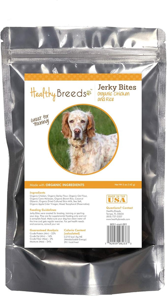 Healthy Breeds English Setter Jerky Bites Chicken & Rice Recipe Dog Treats 5 oz