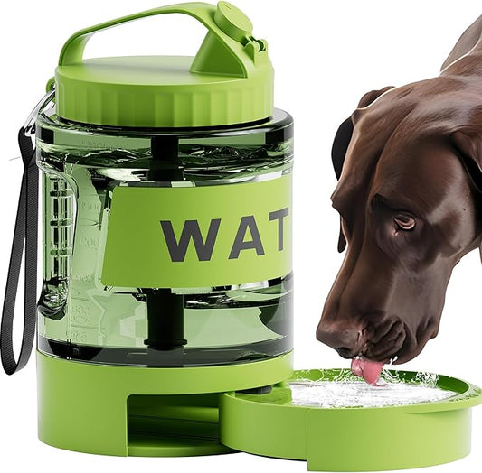 77oz Dog Water Bowl Dispenser, Dog Camping Essentials,Large Dog Travel Water Bottle with Pull-Out Drinking Bowl, Portable for Dog, Dog Beach Essentials Accessories, Car Water Bowl for Dogs, Bpa Free