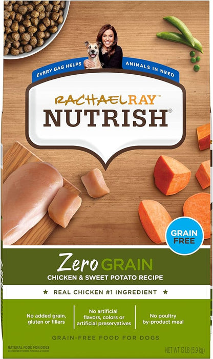Rachael Ray Nutrish Zero Grain Dry Dog Food, Chicken & Sweet Potato Recipe, 13 Pound Bag