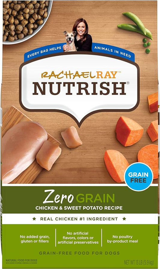 Rachael Ray Nutrish Zero Grain Dry Dog Food, Chicken & Sweet Potato Recipe, 13 Pound Bag