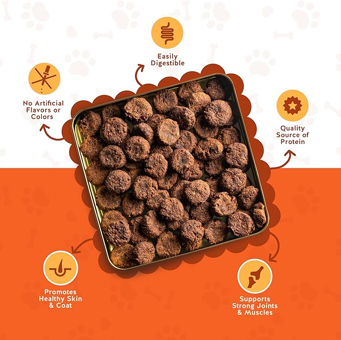 Jack&Pup Bark Burgers Ham Bites Dog Gifts | Holiday, Adoption, Dog Birthday Treats in Classy Tin | Jerky Dog Treats (12oz Bites)