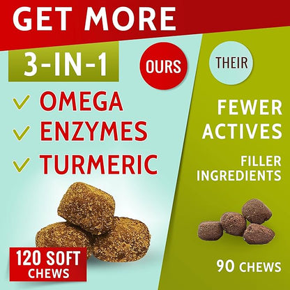 Dog Allergy Relief Chews - Anti-Itch Skin Coat Supplement - Itchy Skin Relief Treatment Pills w/Omega 3 Fish Oil - Itching & Paw Licking - Dry Skin & Hot Spots - 120 Immune Treats - Bacon