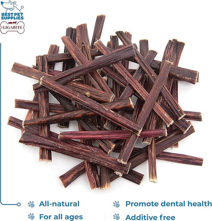 GigaBite 6 Inch Beef Gullet Jerky Sticks (100 Pack) - All Natural, Free Range Beef Esophagus Stick Dog Treat by Best Pet Supplies