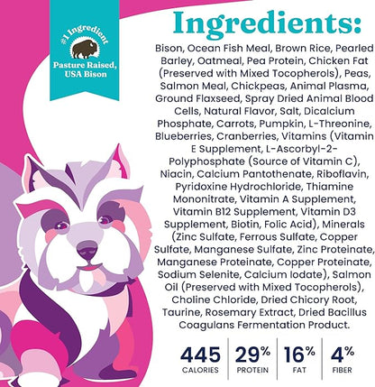 Solid Gold Small Breed Dog Food - Nutrientboost Wee Bit Whole Grain Made w/Real Bison, Brown Rice, & Pearled Barley - High Fiber, Probiotic Dry Dog Food for Dogs with Sensitive Stomachs - 3.75 LB