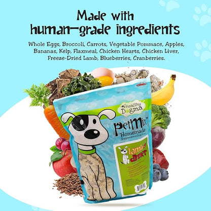 Healthy Dogma - PetMix Dehydrated Dog Food for Allergies - Grain Free, Freeze Dried, Raw, Homemade Dog Food (Lamb Dinner, 10 lbs)