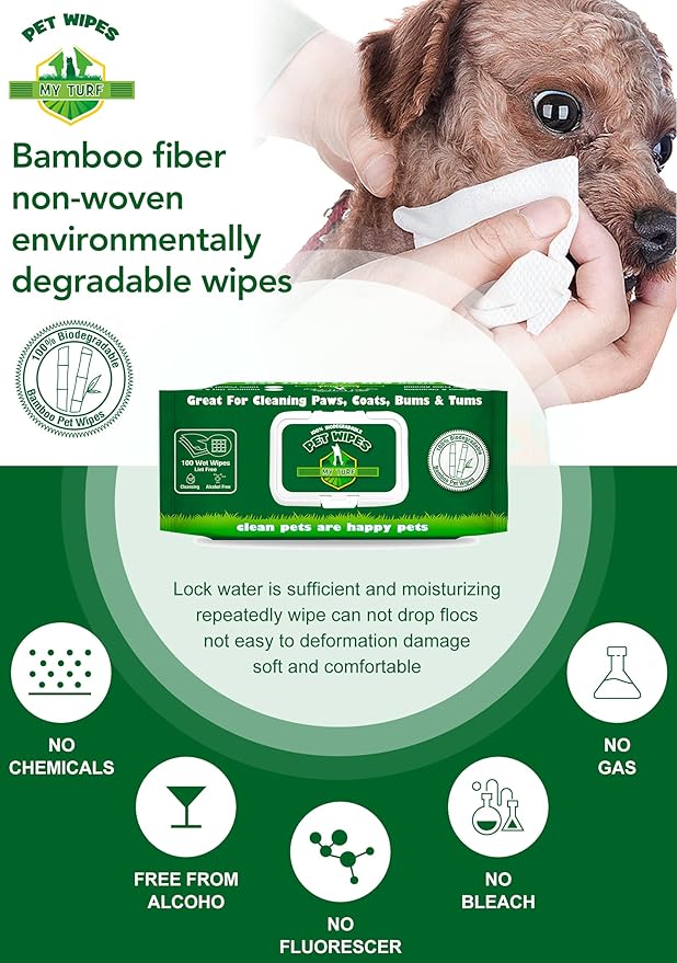 Unscented Dog Wipes – 100 pcs Pet Wipes for Paw Face Ears and Butt – Cat & Dog Wipes Cleaning – Kitten and Puppy Grooming Bath Wipes 6x8 Inch