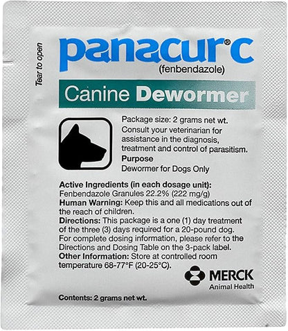 Panacur C Canine Dewormer (fenbendazole), 2 gram,White