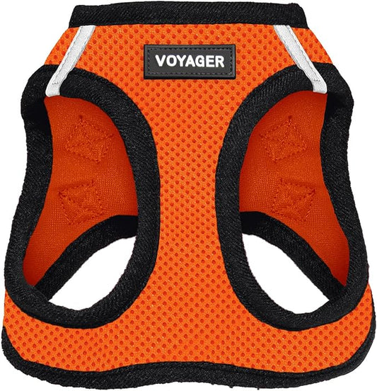 Voyager Step-in Air Dog Harness - All Weather Mesh Step in Vest Harness for Small and Medium Dogs and Cats by Best Pet Supplies - Harness (Orange/Black Trim), S (Chest: 14.5-16")