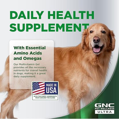 GNC Pets Ultra Multivitamin Gel/Paste, All Dogs, Malt Flavor, 5-oz Tube | Pet Multivitamin Gel for Dogs in Malt Flavor | Daily Supplement for Dogs | Made in The USA FF14375