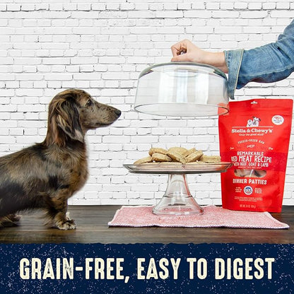 Stella & Chewy's Freeze Dried Raw Dinner Patties – Grain Free Dog Food, Protein Rich Venison Blend Recipe – 14 oz Bag