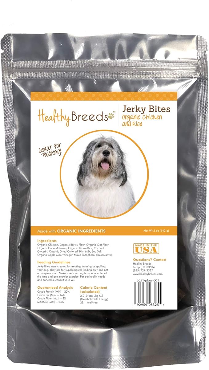Healthy Breeds Polish Lowland Sheepdog Jerky Bites Chicken & Rice Recipe Dog Treats 5 oz