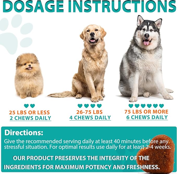 Hemp Calming Chews for Dogs 150 Count (11.6 oz), Dog Calming Chews, Helps with Dog Anxiety, Separation, Barking, Stress Relief, Melatonin for Dogs, Sleep Calming Aid, for All Breeds & Sizes