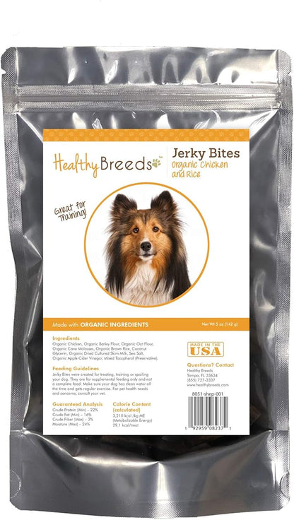 Healthy Breeds Shetland Sheepdog Jerky Bites Chicken & Rice Recipe Dog Treats 5 oz