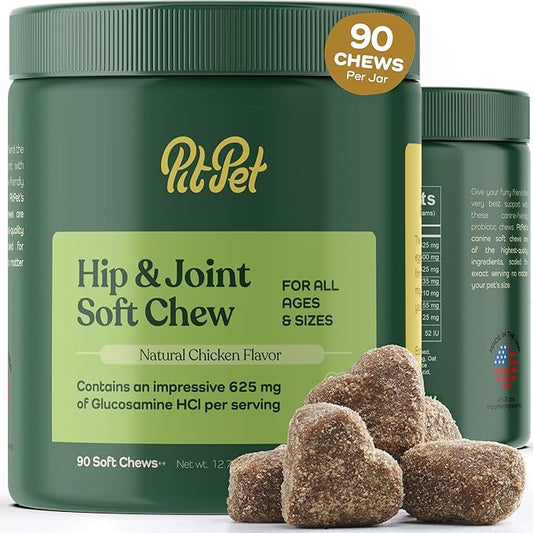 Advanced Dog Joint Supplement - Nutritious Treat Hip and Joint Chews for Dogs - Joint Supplement for Dogs with Glucosamine, Chondroitin, & MSM + Vitamins C for Dog Joint Relief - Chicken - 90 Count