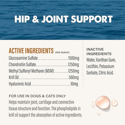 GRIZZLY PET PRODUCTS Joint Aid for Dogs Liquid Hip and Joint Support (Extra Strength), 16 fl oz