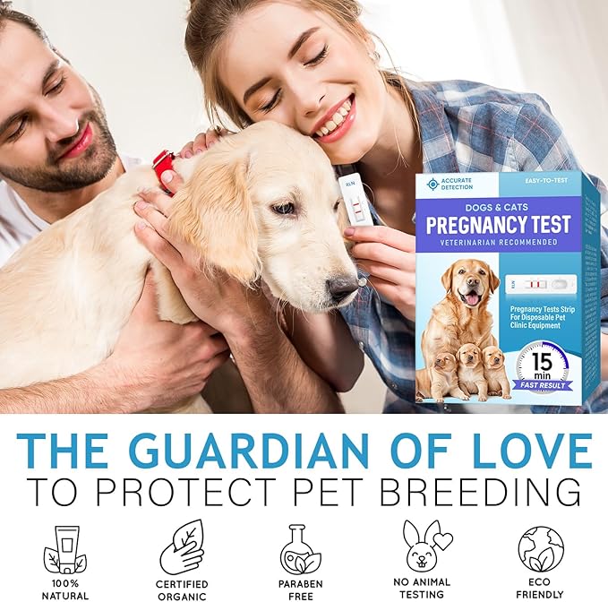 Dog Pregnancy Test Kit at Home, White, Fast and Accurate Detection, Pregnancy Tests Strip for Dog Disposable Pet Clinic Equipment, Simple Operation for Early Pregnancy Detection Yourself at Home