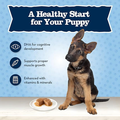 Blue Buffalo Baby BLUE Natural Puppy Wet Dog Food, Healthy Growth Formula with DHA, Lamb and Vegetable Recipe, 3.5-oz. Cups (12 Count)