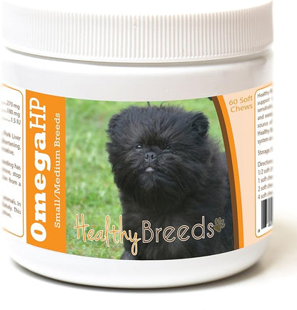 Healthy Breeds Affenpinscher Omega HP Fatty Acid Skin and Coat Support Soft Chews 60 Count