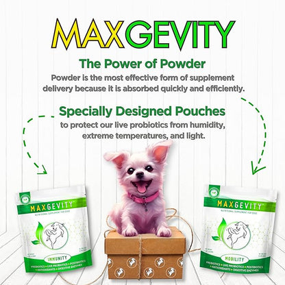 MAXGEVITY Digestive and Immune Support Meal Topper with Superfoods, Live Probiotics, Pre & Postbiotics, Digestive Enzymes, and Antioxidants, Up to 90-Day Supply