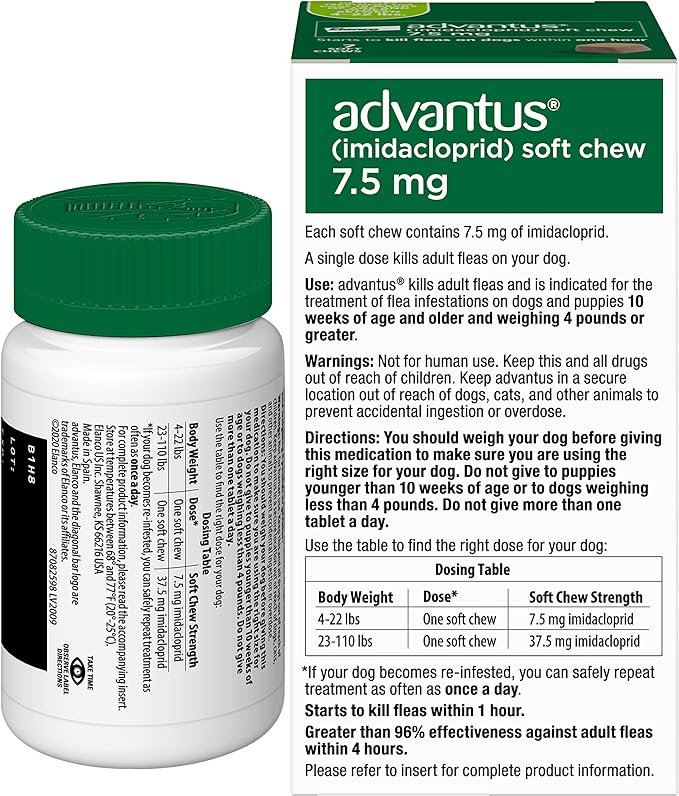 Dog Advantus Chewable Flea Treatment for Dogs 4 - 22 lbs. | 7 ct.