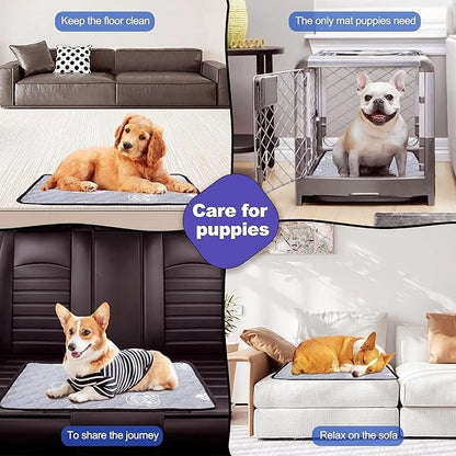 4 Pack Upgrade Washable Pee Pads for Dogs, Reusable Pee Pads for Dogs, Wee Wee Pads, Absorbent Puppy Pads Pet Training Pads, Waterproof Whelping Pads 18"x24" Dog Pee Pad