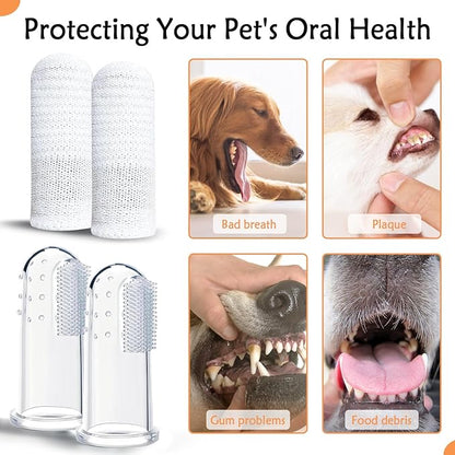 10PCS Dog Finger Toothbrush, Dog Toothbrush Soft Finger Toothbrush for Dogs Dental Care, Dog Toothbrush Finger Cat Toothbrush Washable Dog Tooth Brushing Kit, 1 Set for Two Fingers (5 Sets)