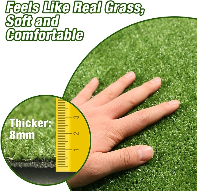 Extra Large Dog Grass Rug, 6FTx6FT Outdoor Fake Turf Pee Pad for Dogs Potty Training, Playpen Whelping Grass Floor Mat