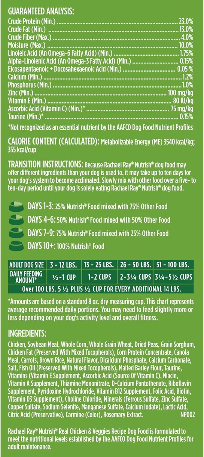 Nutrish Rachael Ray Chicken & Veggies 40 Pounds Dry Dog Food (Packaging May Vary) + Chicken Recipe 11 Count Soup Bones Bundle