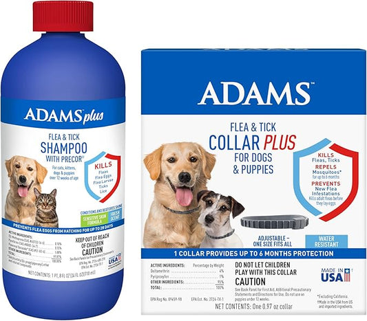 Adams Plus Shampoo 24 oz. + Flea & Tick Collar