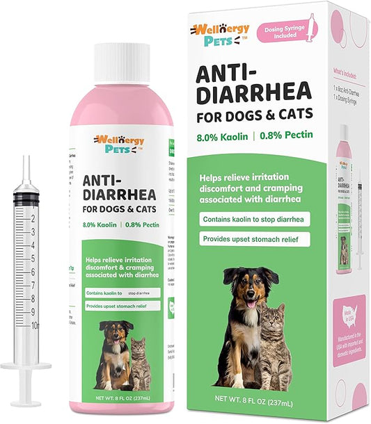 Anti-Diarrhea for Dogs & Cats (8 oz Liquid)(Syringe included)