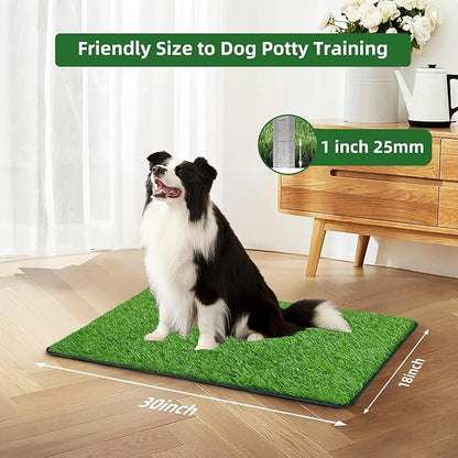 Dog Grass Pee Pad,Artificial Grass for Dogs Potty Training,Reusable Turf Grass Pads for Dogs with Hemmed Edge,Fake Grass Replacement Pads for dog Indoor and Outdoor(18" x 30")