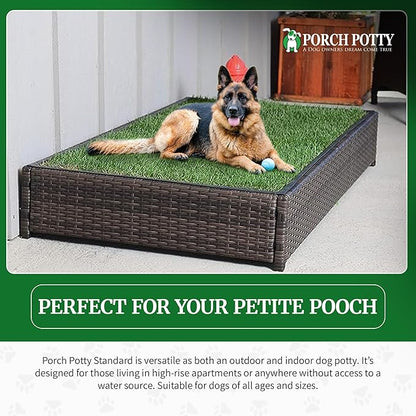 Porch Potty Artificial Grass Potty Pads Without Sprinklers - Standard Size 26x50x7 Reusable Potty Training Pad - Washable Pee Pad for Dogs - Instant Drainage - Quick Absorb - 4x2 Ft Grass Area