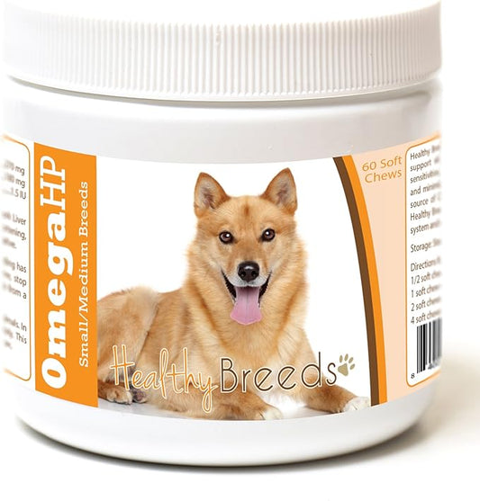 Healthy Breeds Finnish Spitz Omega HP Fatty Acid Skin and Coat Support Soft Chews 60 Count