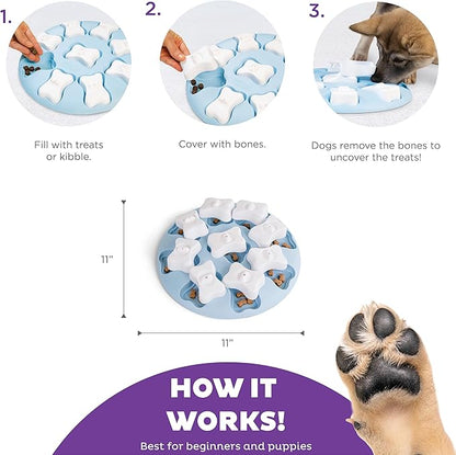 Outward Hound Nina Ottosson Puppy Smart Dog Puzzle Interactive Treat Puzzle Dog Enrichment Dog Toy for Puppies, Level 1 Beginner, Blue