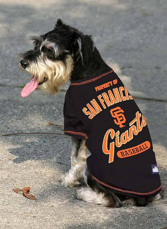MLB SAN Francisco Giants Dog T-Shirt, Medium. - Licensed Shirt for Pets Team Colored with Team Logos. - Premium Stretchable Materials for The Comfort of Your Dog & cat.