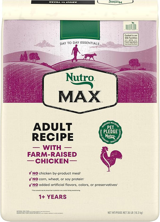 Nutro Max Adult Dry Dog Food with Farm-Raised Chicken, 36 lb. Bag