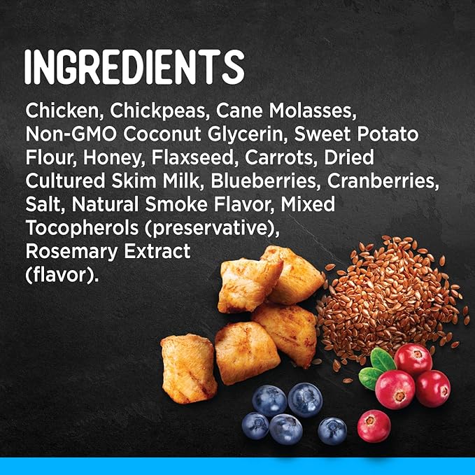 Zoë Super Bar Natural Dog Treats, Protein-Packed, Grain-Free and Gluten-Free, Made in The USA Only, Chicken Recipe, 6 oz., 92015