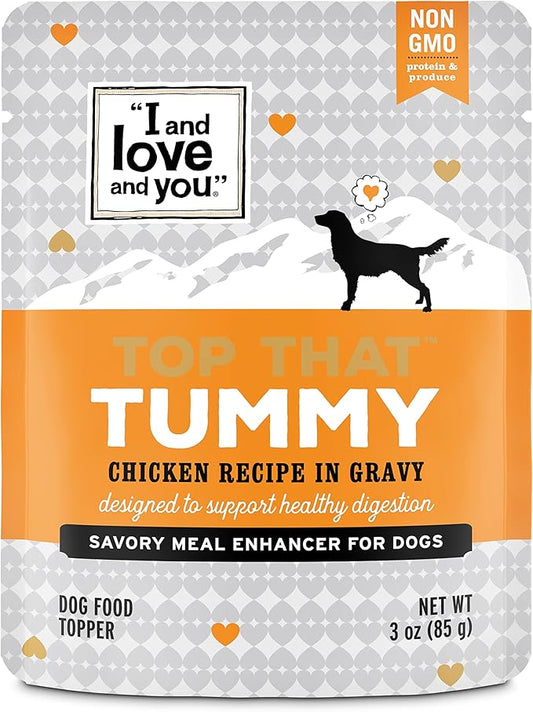 "I and love and you" Top That Tummy Wet Dog Food Pouch, Chicken Recipe In Gravy, 3 oz (Pack of 12)