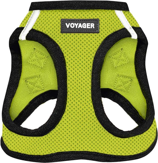 Voyager Step-in Air Dog Harness - All Weather Mesh Step in Vest Harness for Small and Medium Dogs and Cats by Best Pet Supplies - Harness (Lime Green/Black Trim), XL (Chest: 20.5-23")