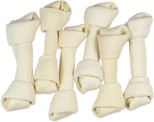 hotspot pets 8-9 Inch Large Rawhide Dog Chew Bones - Made from Grass Fed Cows - Great for Dental & Oral Care for Aggressive Chewers Large Dogs (10 Pack)