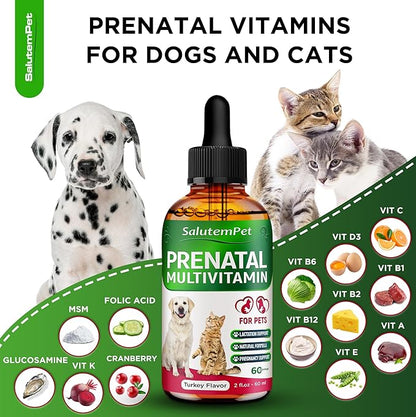 Dog Prenatal Vitamins | Pregnant Cat Supplies | Prenatal Vitamins for Dogs | Product for Pregnant Cat | Prenatal Dog Vitamins | Vitamins for Pregnant Dogs and Cats | Pregnant Dog Supplies | 2 oz
