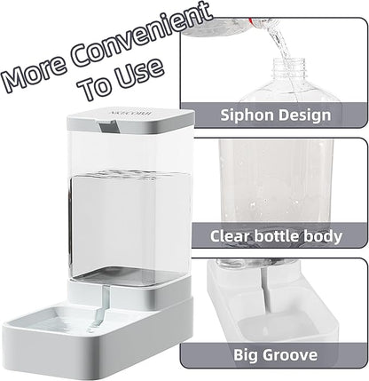 Gravity Pet Feeder and Water Dispenser Set, Automatic Dog Feeder and Dog Water Dispenser for Dogs Cats Pets Animals Large Capacity(Water Feeder)